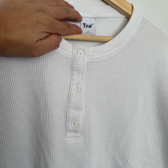 TNA Alano Henley White Ribbed Long Sleeves - Picture 10 of 11